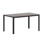 Emma and Oliver 55 x 31 Outdoor Dining Table with Faux Teak Poly Slat Top and Metal Frame