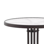 Flash Furniture Bellamy Tavolo Rotondo in Metallo con Piano in Vetro Temperato da 23,75''