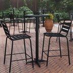 Flash Furniture Mellie Tavolo da bar alto rotondo in alluminio da 23,5 per interni ed esterni