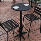Flash Furniture Mellie Tavolo da bar alto rotondo in alluminio da 23,5 per interni ed esterni
