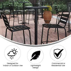 Flash Furniture Mellie Tavolo da bar alto rotondo in alluminio da 23,5 per interni ed esterni