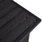 Yaheetech Tavolino Laterale in Rattan per Esterni con Foro per Ombrellone, Nero