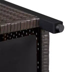 Yaheetech Tavolino Laterale in Rattan per Esterni con Foro per Ombrellone, Nero