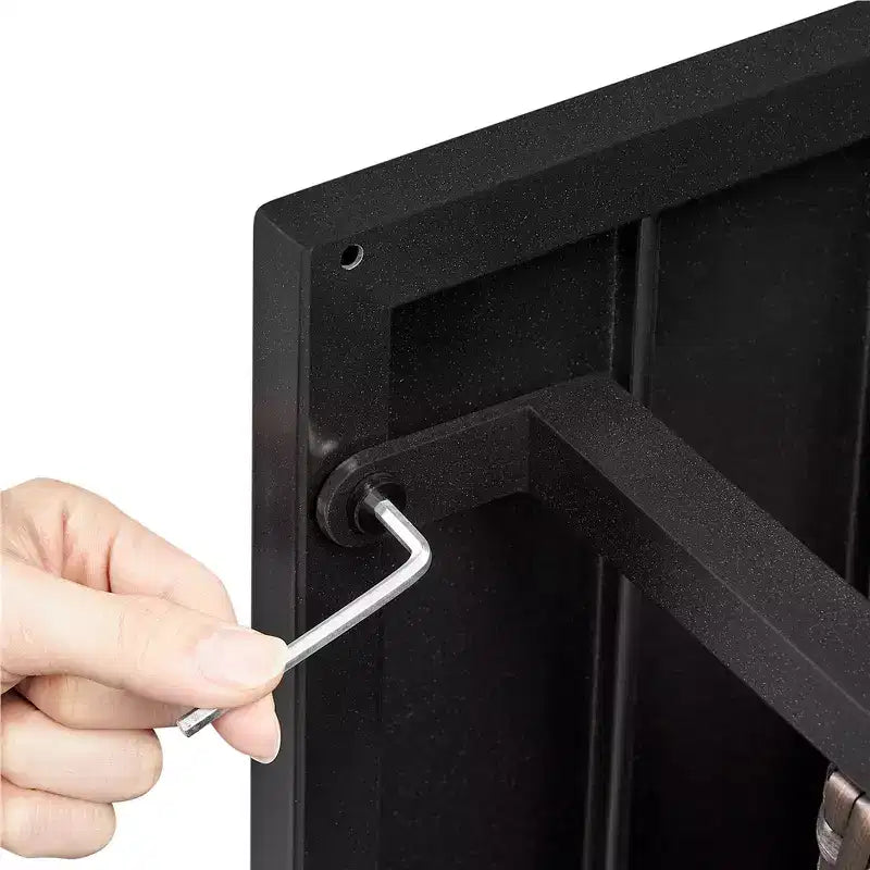 Yaheetech Tavolino Laterale in Rattan per Esterni con Foro per Ombrellone, Nero