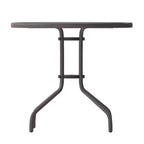 Tavolo rotondo Emma and Oliver 31.5 in metallo e vetro temperato con superficie liscia dal design a increspature