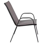 Tavolo da patio Emma e Oliver a cinque pezzi con tavolo rotondo in metallo con piano in vetro temperato e 4 sedie impilabili Flex Comfort