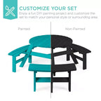 Tavolo da picnic circolare da esterno in legno a 6 posti Best Choice Products con 3 panche integrate, foro per ombrellone
