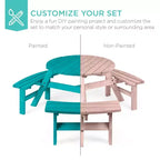 Tavolo da picnic circolare da esterno in legno a 6 posti Best Choice Products con 3 panche integrate, foro per ombrellone