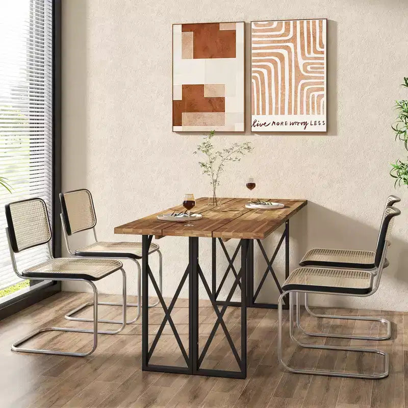 Costway Tavolo Rettangolare da Esterno da 170 cm, Tavolo da Pranzo in Legno di Acacia Resistente con Foro per Ombrellone
