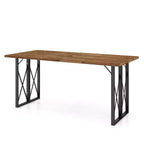 Costway Tavolo Rettangolare da Esterno da 170 cm, Tavolo da Pranzo in Legno di Acacia Resistente con Foro per Ombrellone