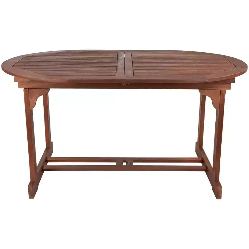 Northlight Oval Outdoor Expanding Acacia Wood Patio Dining Table