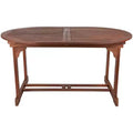 Northlight Oval Outdoor Expanding Acacia Wood Patio Dining Table