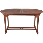 Northlight Oval Outdoor Expanding Acacia Wood Patio Dining Table
