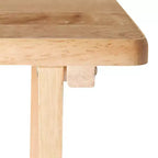 PJ Wood Tavolino Rettangolare Pieghevole in Legno Massello per TV, Snack e Servizio con Portatavoli Compatto, Naturale (Set da 7)