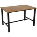 Sunnydaze European Chestnut Patio Dining Table with Steel Frame - 47.25 W x 31.25 D x 29.75 H