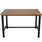 Tavolo da pranzo Sunnydaze in castagno europeo con struttura in acciaio - 120 L x 79 P x 75 A cm