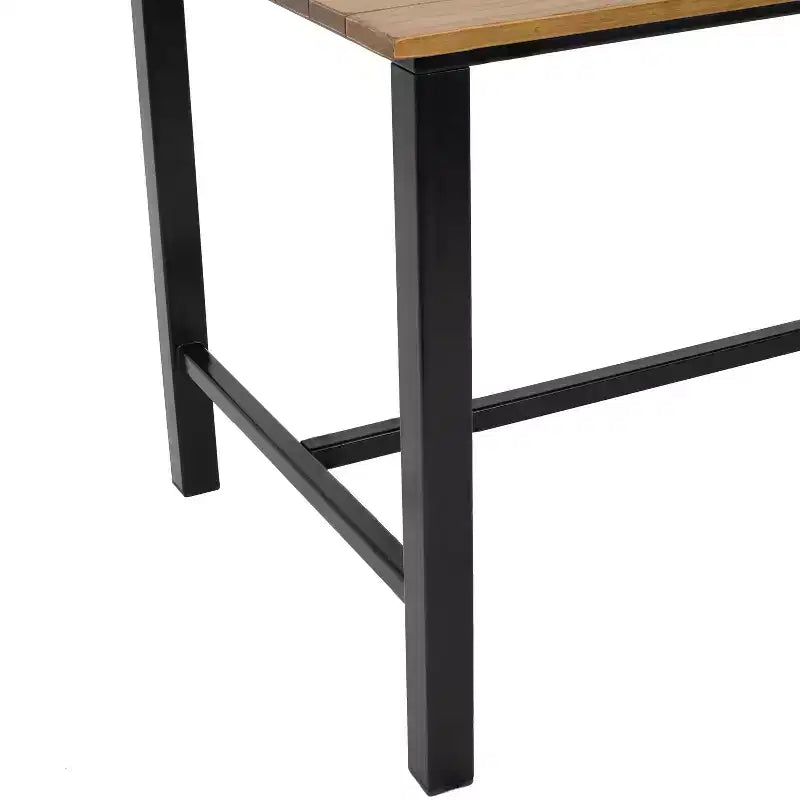 Tavolo da pranzo Sunnydaze in castagno europeo con struttura in acciaio - 120 L x 79 P x 75 A cm