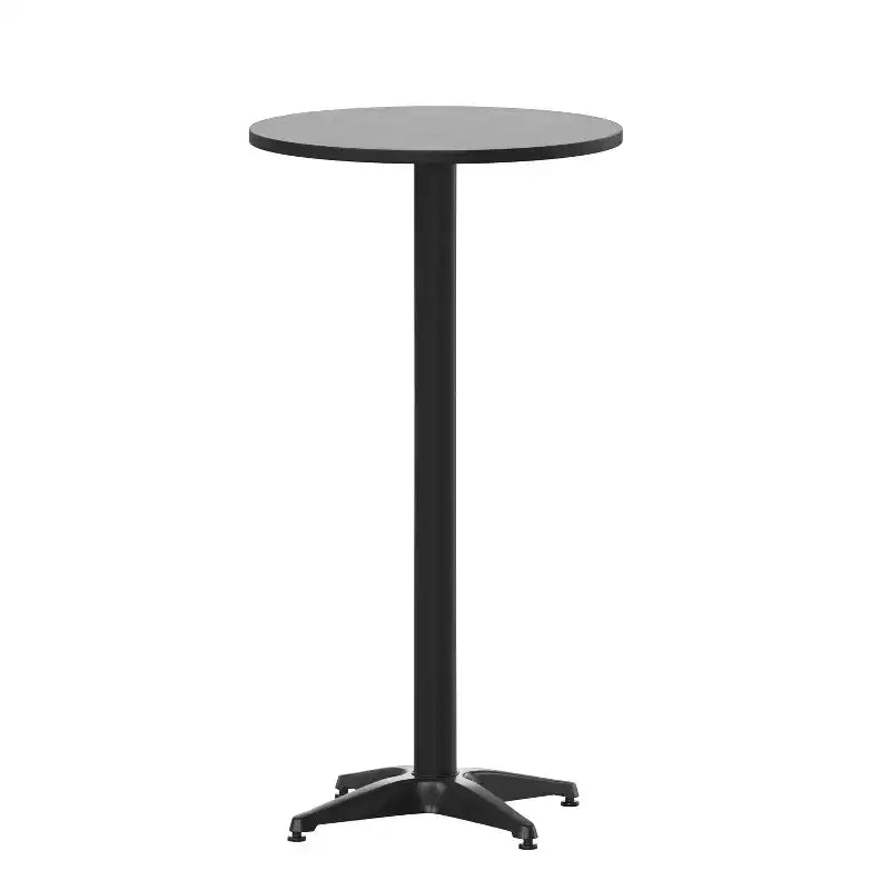 Emma and Oliver 23.25 Round Aluminum Indoor-Outdoor Bar Height Table with Flip-Up Table