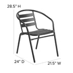 Set tavolo Emma e Oliver quadrato 27,5'' in alluminio per interni ed esterni con 2 sedie con schienale a doghe