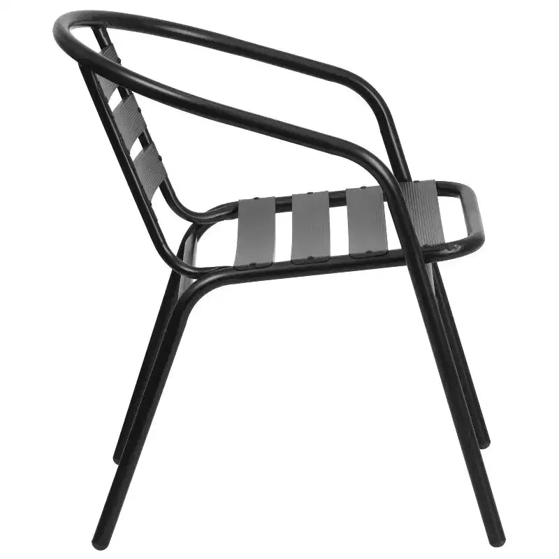 Set tavolo Emma e Oliver quadrato 27,5'' in alluminio per interni ed esterni con 2 sedie con schienale a doghe