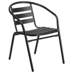 Set tavolo Emma e Oliver quadrato 27,5'' in alluminio per interni ed esterni con 2 sedie con schienale a doghe