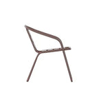 Flash Furniture Lila tavolo tondo in vetro e metallo da 31,5" con 4 sedie impilabili in metallo e alluminio a doghe