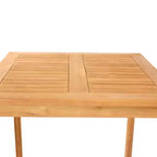 Tavolo da bar quadrato da esterno Sunnydaze in legno di teak - 79 cm x 110,5 cm H - Marrone