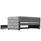 Divano Letto Singolo con Letto Estraibile e Schienale Imbottito, Grigio-ModernLuxe