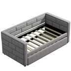 Divano Letto Singolo con Letto Estraibile e Schienale Imbottito, Grigio-ModernLuxe