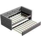 Divano Letto Singolo con Letto Estraibile e Schienale Imbottito, Grigio-ModernLuxe