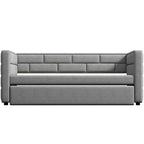 Divano Letto Singolo con Letto Estraibile e Schienale Imbottito, Grigio-ModernLuxe