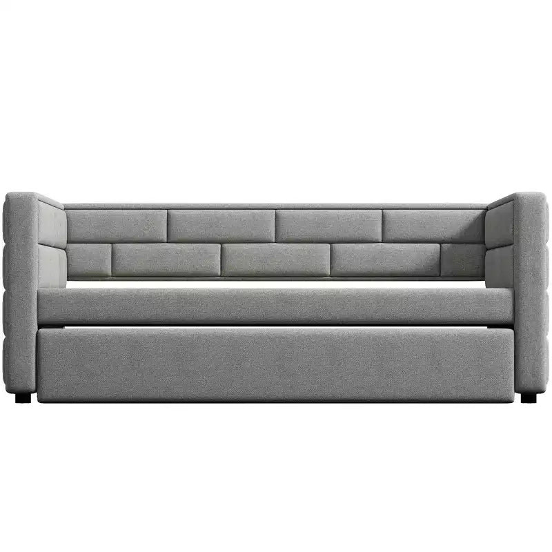 Divano Letto Singolo con Letto Estraibile e Schienale Imbottito, Grigio-ModernLuxe