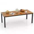 Costway 79 Acacia Wood Patio Table 8-Person Outdoor Dining Table with Umbrella Hole