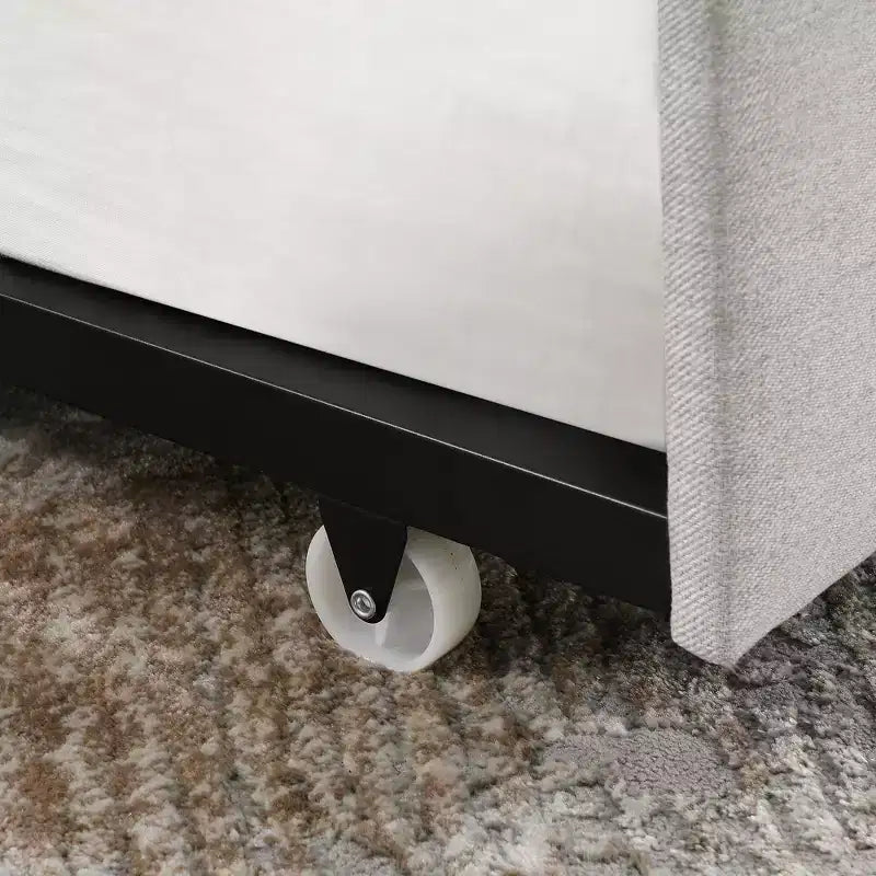 Letto a Giorno Matrimoniale/Una Piazza e Mezza con Letto Estraibile, Divano Letto Imbottito Capitonnè con Bottoni e Braccioli Ondulati - ModernLuxe