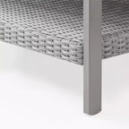 Collezione Sencillo - Tavolino da caffè, Tavolino da salotto, Tavolo da patio, Rettangolare, con contenitore, Grigio e Beige