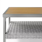 Collezione Sencillo - Tavolino da caffè, Tavolino da salotto, Tavolo da patio, Rettangolare, con contenitore, Grigio e Beige