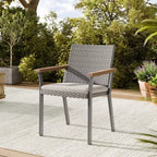 SONGMICS HOME Collezione Sencillo - Set di Mobili da Giardino a 5 Pezzi, 4 Sedie da Pranzo, 1 Tavolo da Pranzo, Stile Moderno e Transizionale, Grigio e Beige