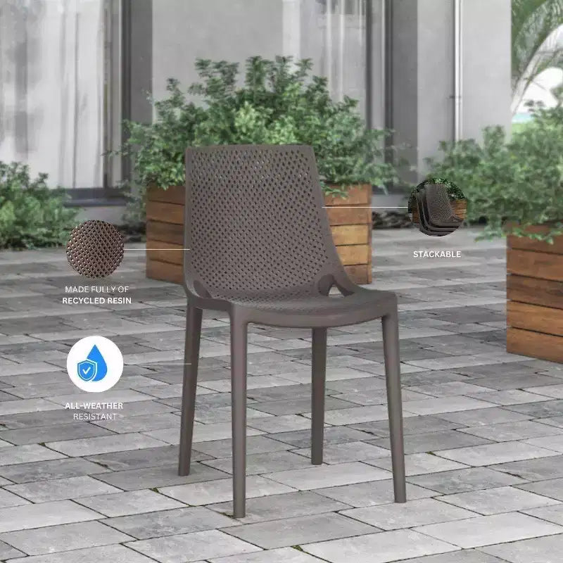 Set da pranzo da esterno rettangolare CozyCraze in eucalipto a 9 pezzi Amazonia