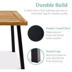 Best Choice Products Tavolo da Picnic/Pranzo Rustico da 6 Posti in Legno di Acacia per Interni/Esterni con Gambe in Metallo