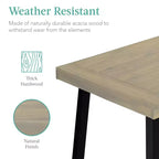 Best Choice Products Tavolo da Picnic/Pranzo Rustico da 6 Posti in Legno di Acacia per Interni/Esterni con Gambe in Metallo