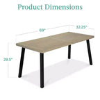 Best Choice Products Tavolo da Picnic/Pranzo Rustico da 6 Posti in Legno di Acacia per Interni/Esterni con Gambe in Metallo