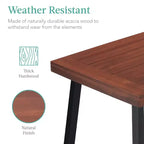 Best Choice Products Tavolo da Picnic/Pranzo Rustico da 6 Posti in Legno di Acacia per Interni/Esterni con Gambe in Metallo