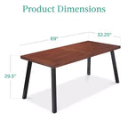 Best Choice Products Tavolo da Picnic/Pranzo Rustico da 6 Posti in Legno di Acacia per Interni/Esterni con Gambe in Metallo