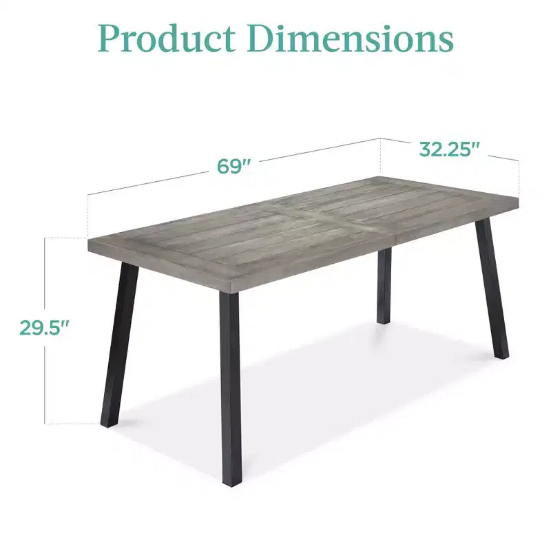 Best Choice Products Tavolo da Picnic/Pranzo Rustico da 6 Posti in Legno di Acacia per Interni/Esterni con Gambe in Metallo