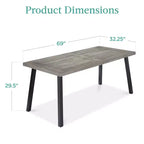 Best Choice Products Tavolo da Picnic/Pranzo Rustico da 6 Posti in Legno di Acacia per Interni/Esterni con Gambe in Metallo
