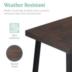Best Choice Products Tavolo da Picnic/Pranzo Rustico da 6 Posti in Legno di Acacia per Interni/Esterni con Gambe in Metallo