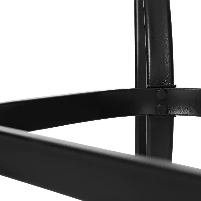 Tavolo da patio commerciale Flash Furniture Tory con piano in vetro temperato, foro per ombrellone e struttura in tubi d'acciaio