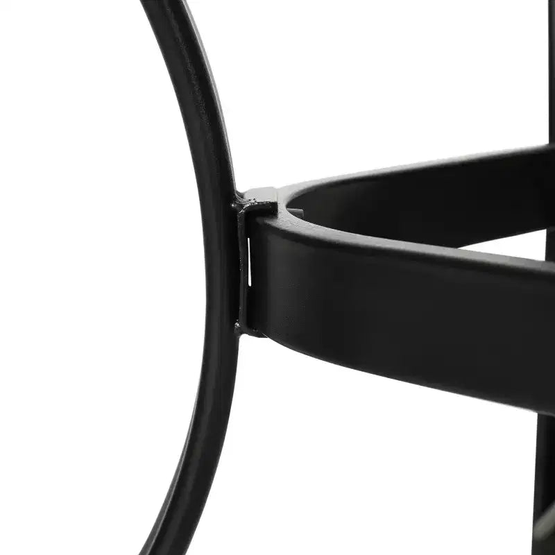 Tavolo da patio commerciale Flash Furniture Tory con piano in vetro temperato, foro per ombrellone e struttura in tubi d'acciaio