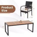 Set da Pranzo da Esterno in Rattan Costway da 9 Pezzi con Tavolo in Legno di Acacia, Foro per Ombrellone da 1,9"