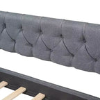 Divano letto imbottito singolo con 2 cassetti, grigio - ModernLuxe